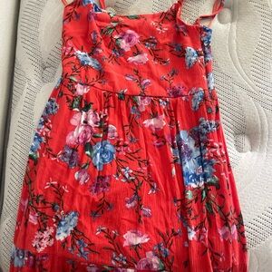 Miami Red Dress with Floral Design
